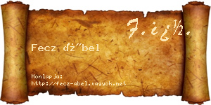 Fecz Ábel névjegykártya