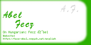 abel fecz business card